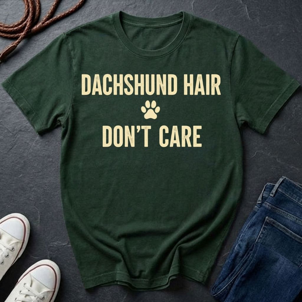 Dachshund T-Shirt | Dachshund Hair Don't Care | Dog Lover Gift