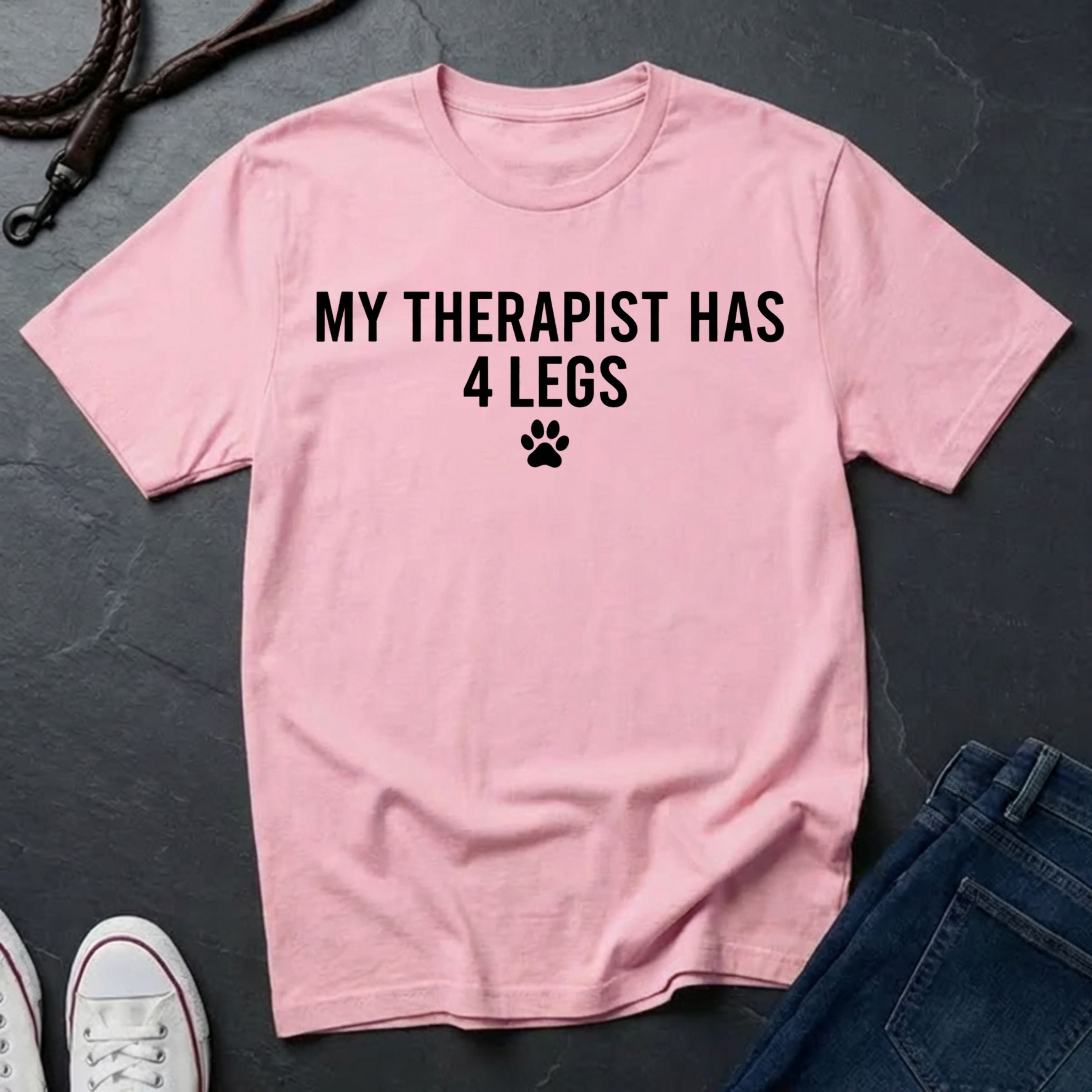 My Therapist Has 4 Legs Shirt - Dog Lover Therapy Tee - Comfort Colors Dog Owner Gift