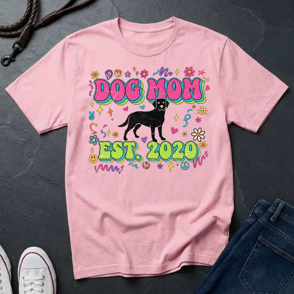 Dog Mom EST. 2020 Shirt - Retro Groovy Design - Premium Comfort Colors - Free Worldwide Shipping