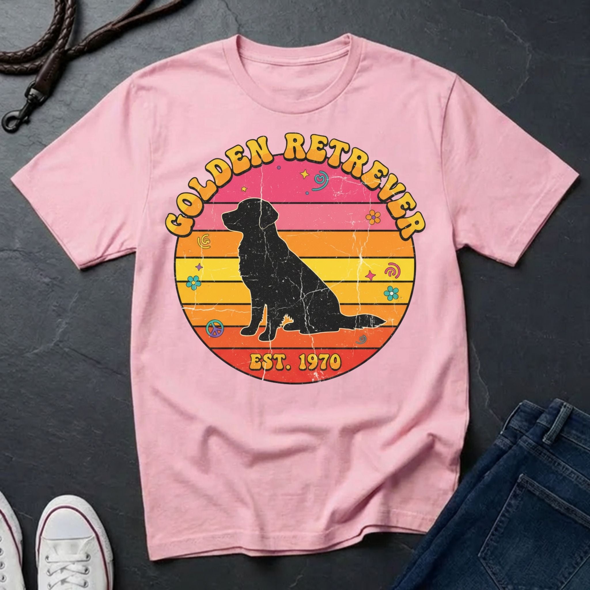 Golden Retriever Est. 1970 Shirt - Retro Dog Breed Tee for Proud Owners
