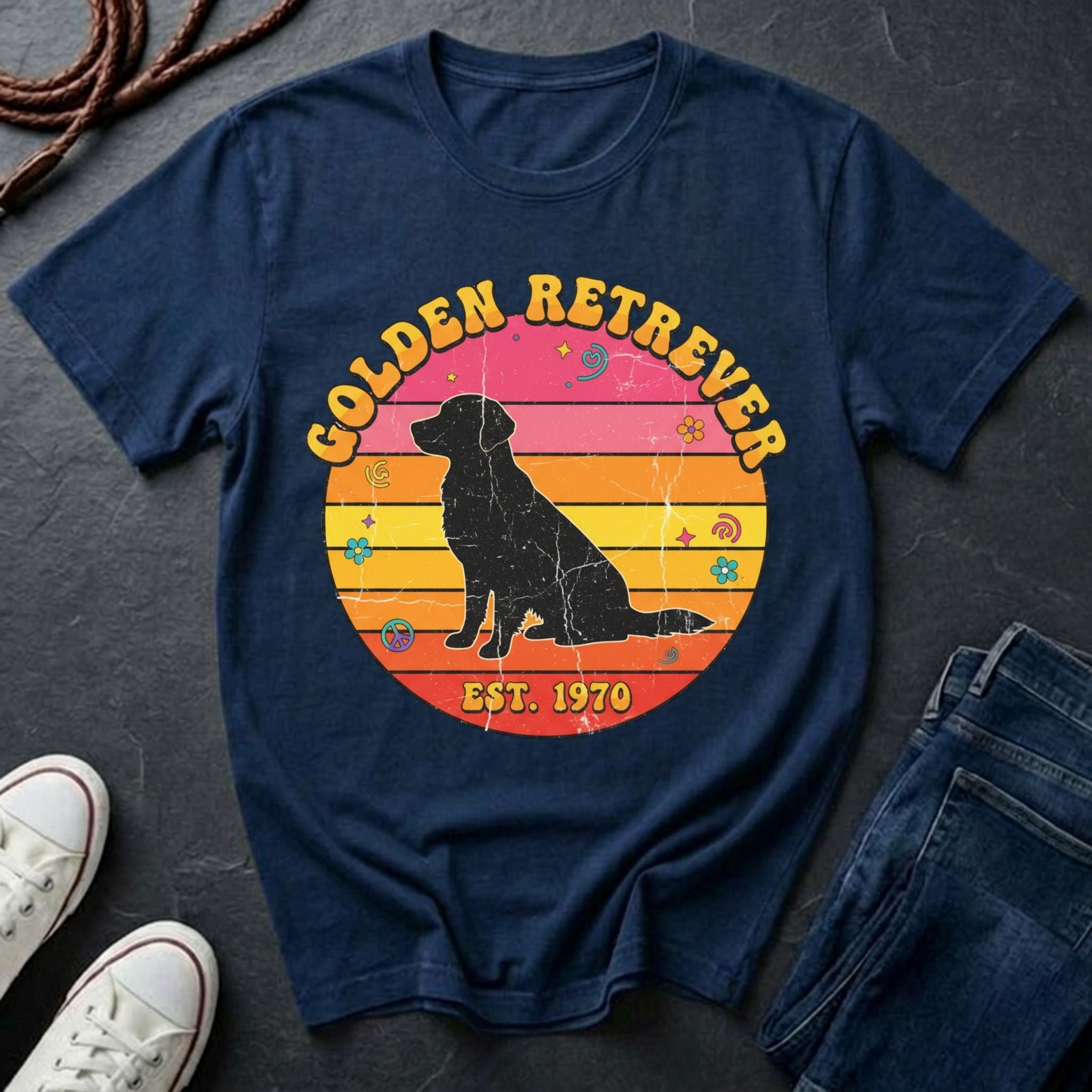 Golden Retriever Est. 1970 Shirt - Retro Dog Breed Tee for Proud Owners