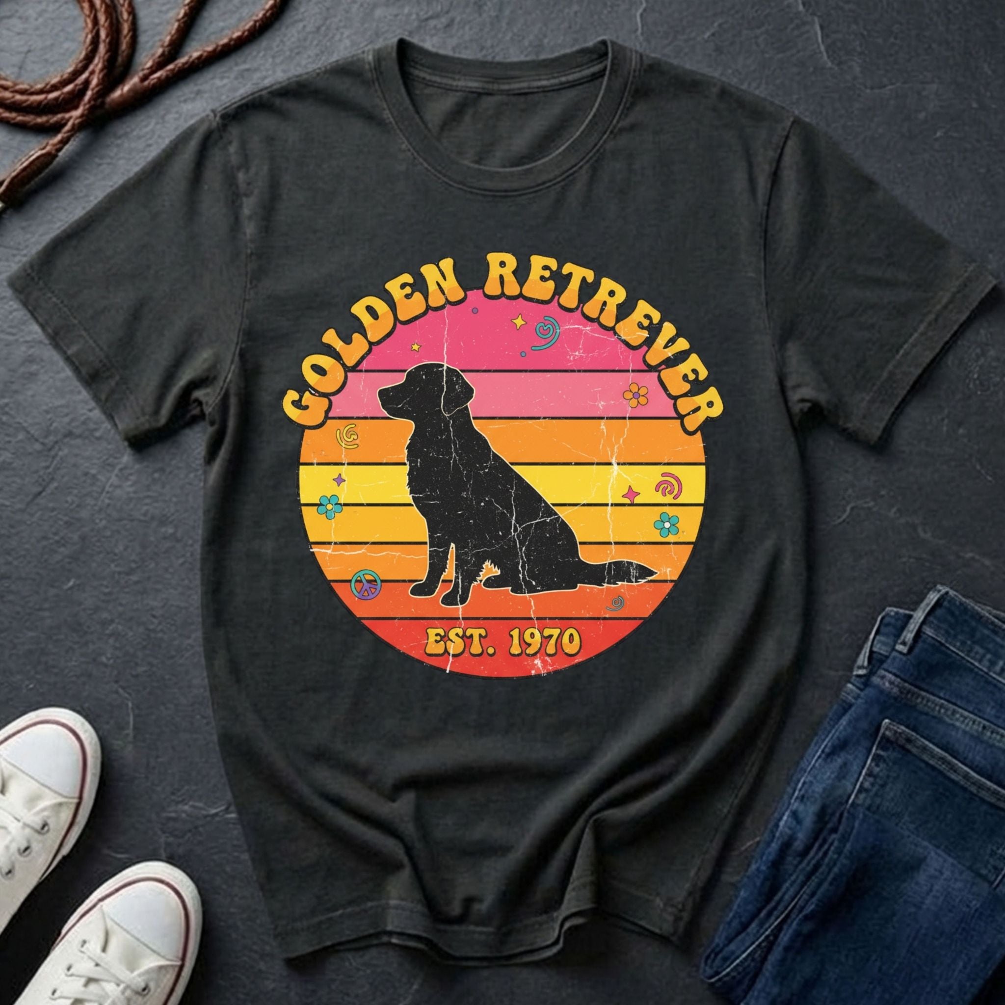 Golden Retriever Est. 1970 Shirt - Retro Dog Breed Tee for Proud Owners