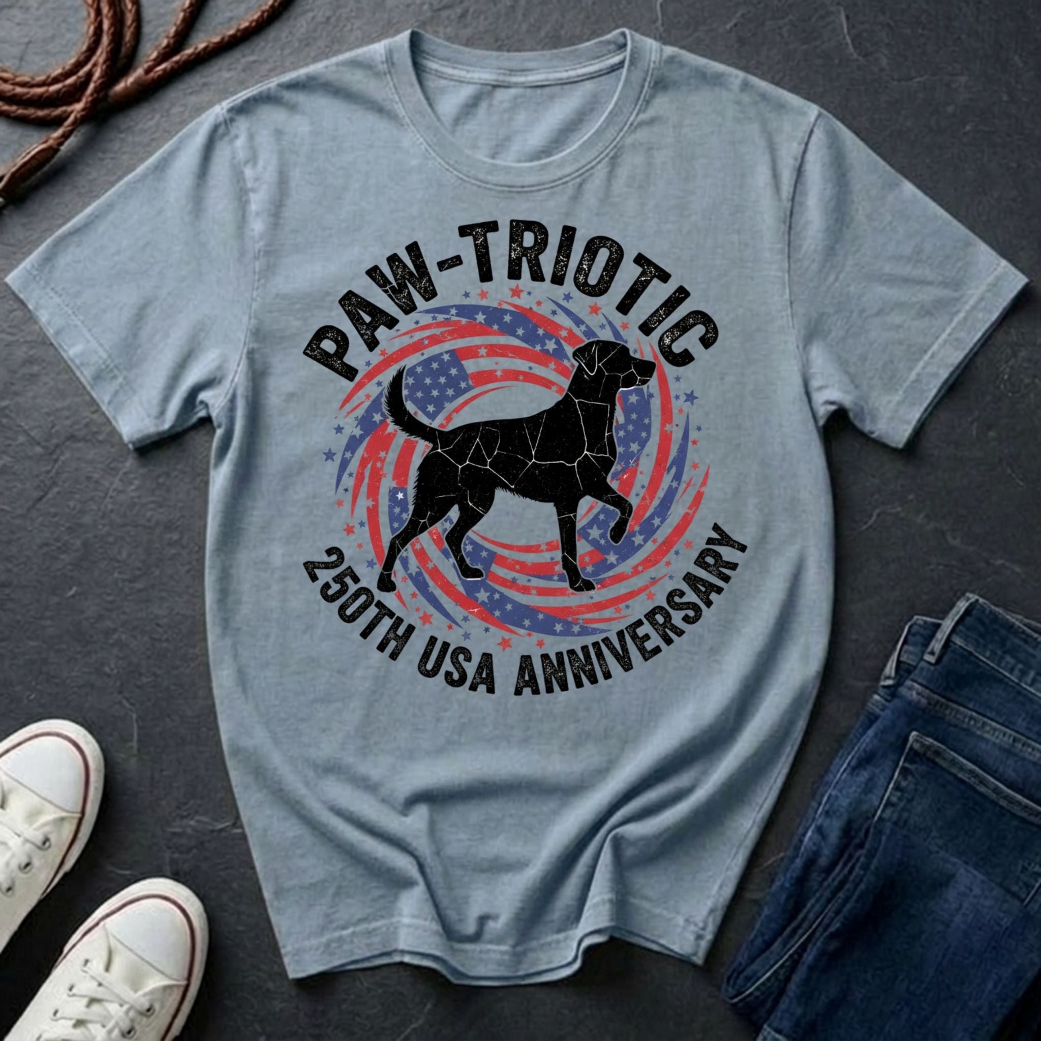 Paw-triotic 250th USA Anniversary Dog Shirt - Premium Patriotic Tee for Dog Lovers