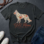 GSD Mama Floral T-Shirt | German Shepherd Mom Shirt | Boho Wildflower GSD Tee | Gift for German Shepherd Owner