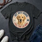 Off Duty Nurse Full Time Lab Mom T-Shirt – Yellow Lab Nurse Gift – Comfort Colors 1717