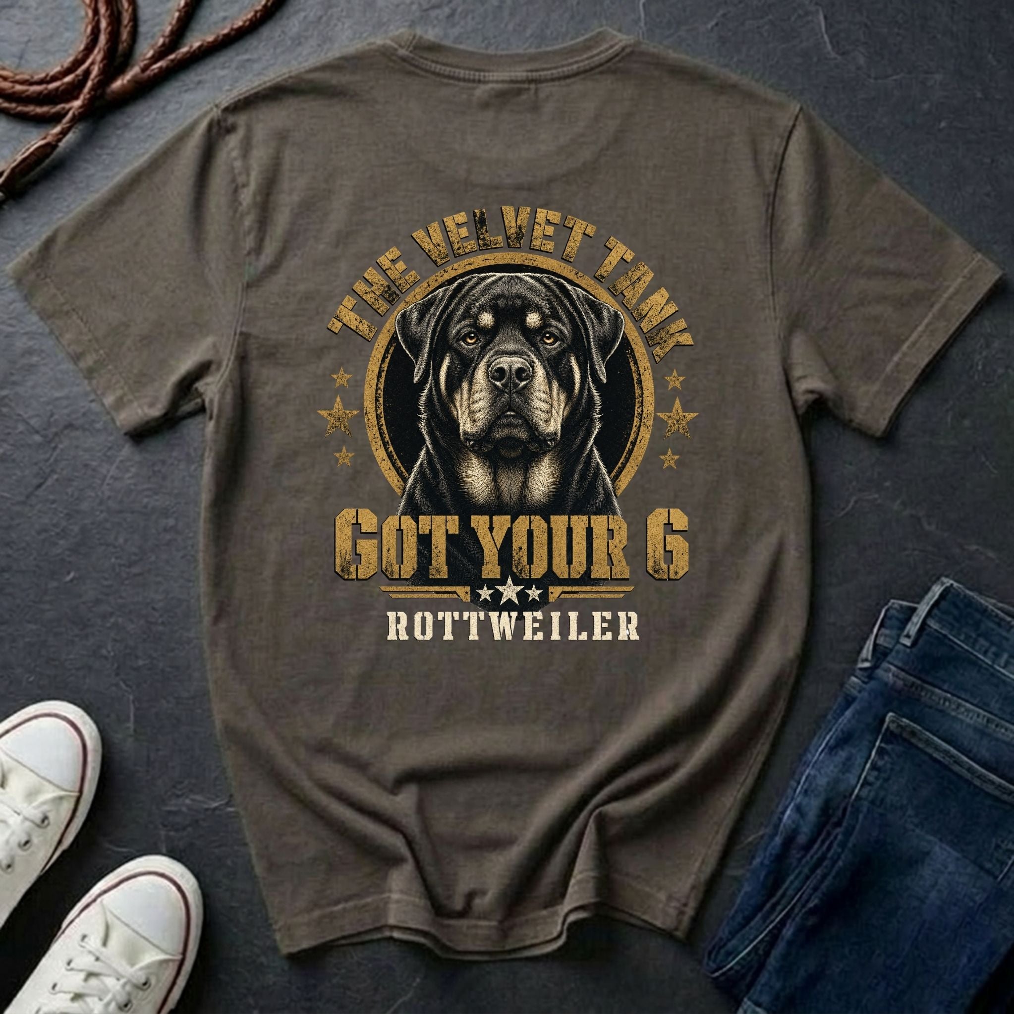 Rottweiler Shirt | The Velvet Tank | Got Your 6 Back Print Tee | Rottweiler Mom Gift | Rottweiler Lover Tee | Ships to US CA UK AU
