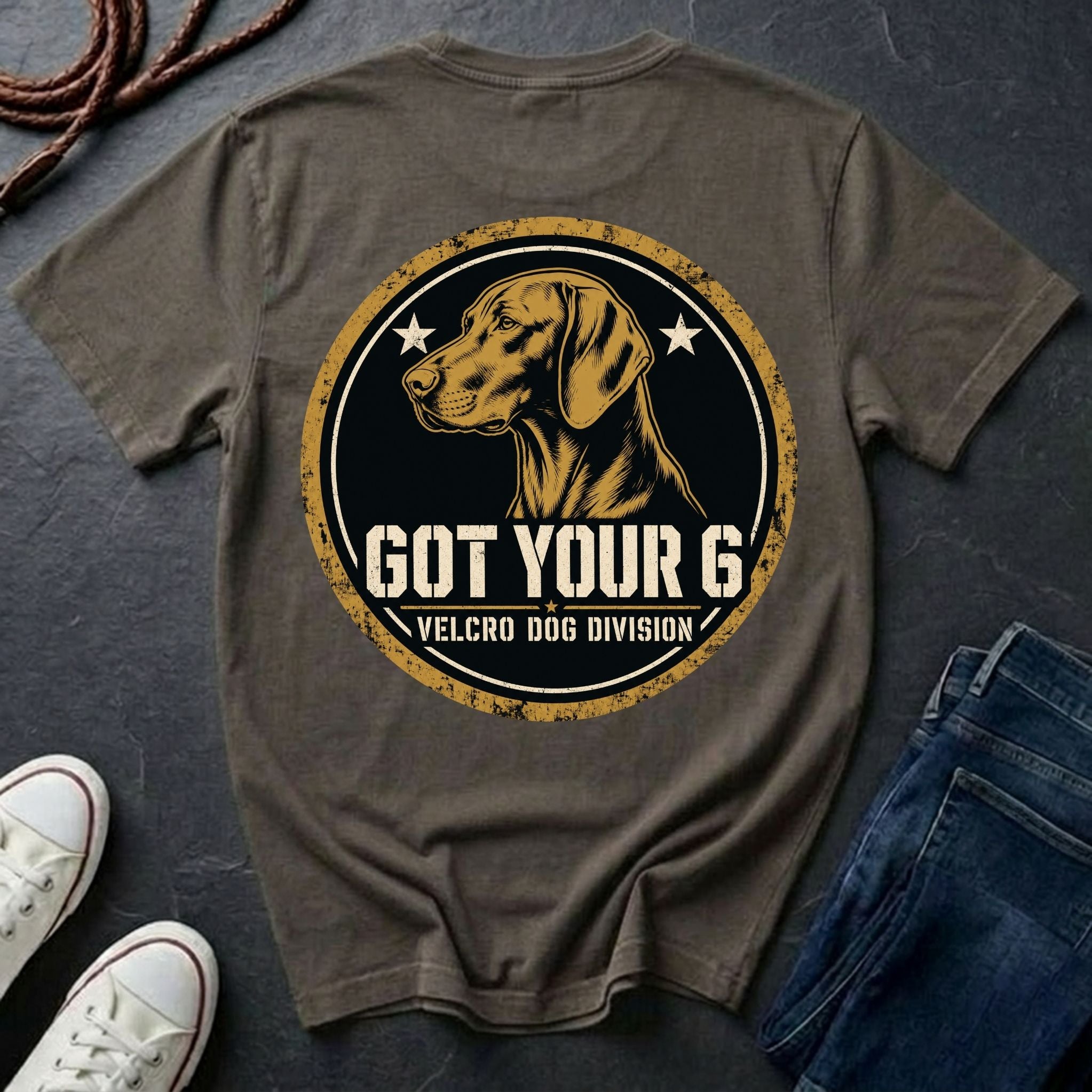 Vizsla "Got Your 6" T-Shirt | Velcro Dog Division | Funny Dog Breed Tee | Comfort Colors 1717