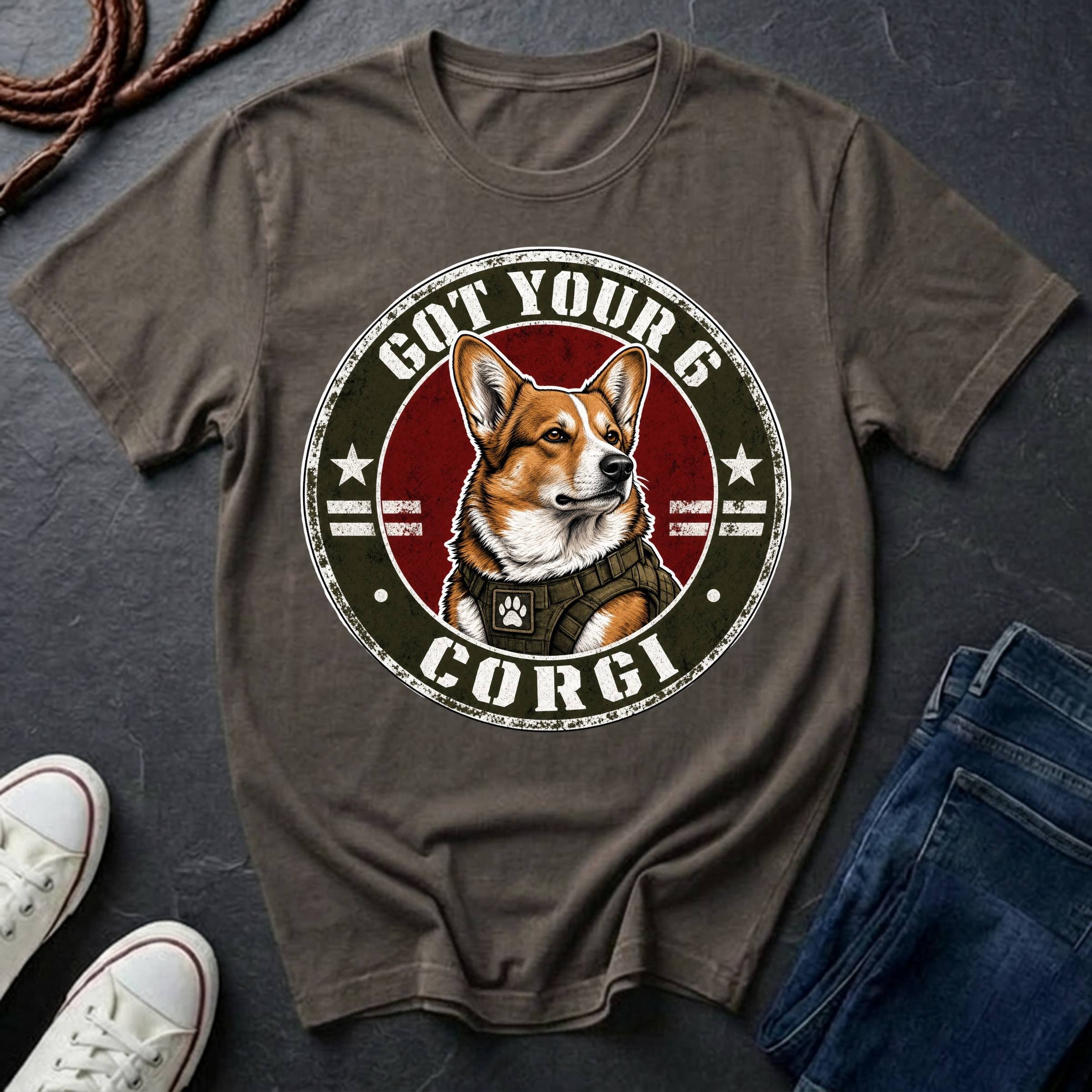 Corgi "Got Your 6" Shirt — Loyal Guard Dog Tee — Comfort Colors 1717