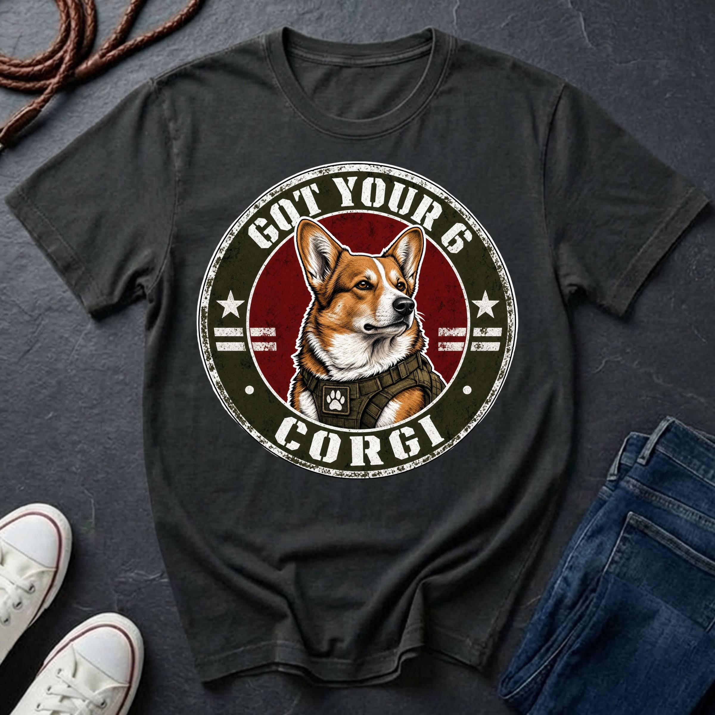 Corgi "Got Your 6" Shirt — Loyal Guard Dog Tee — Comfort Colors 1717