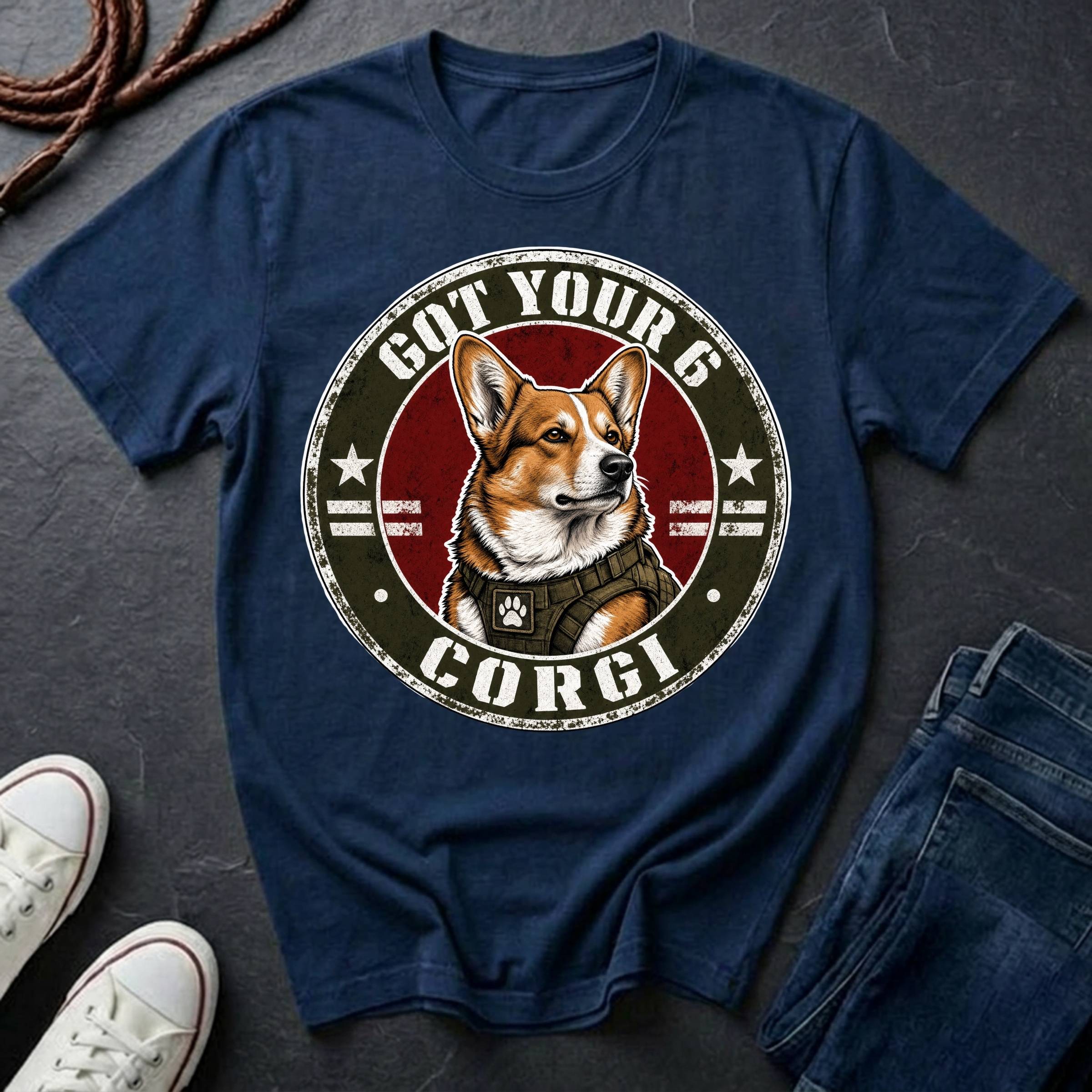 Corgi "Got Your 6" Shirt — Loyal Guard Dog Tee — Comfort Colors 1717