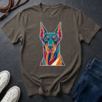 Doberman Graphic Pop Art Shirt — Bold Colorful Dog Portrait Tee — Comfort Colors 1717