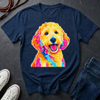 Goldendoodle Graphic Pop Art Shirt — Bold Colorful Dog Portrait Tee — Comfort Colors 1717