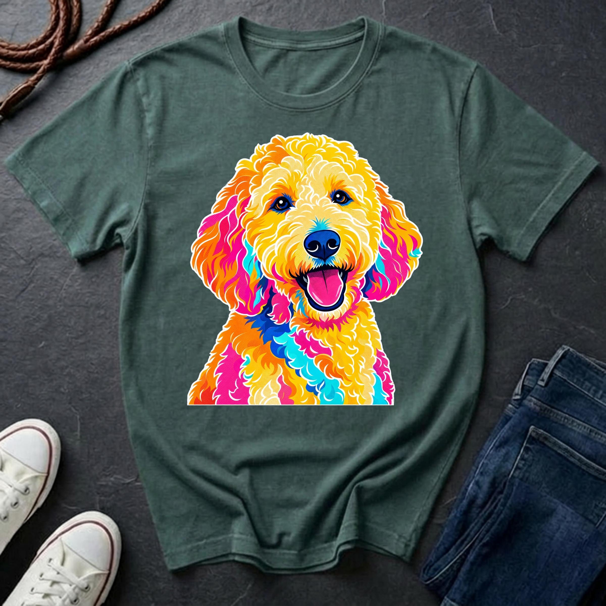 Goldendoodle Graphic Pop Art Shirt — Bold Colorful Dog Portrait Tee — Comfort Colors 1717