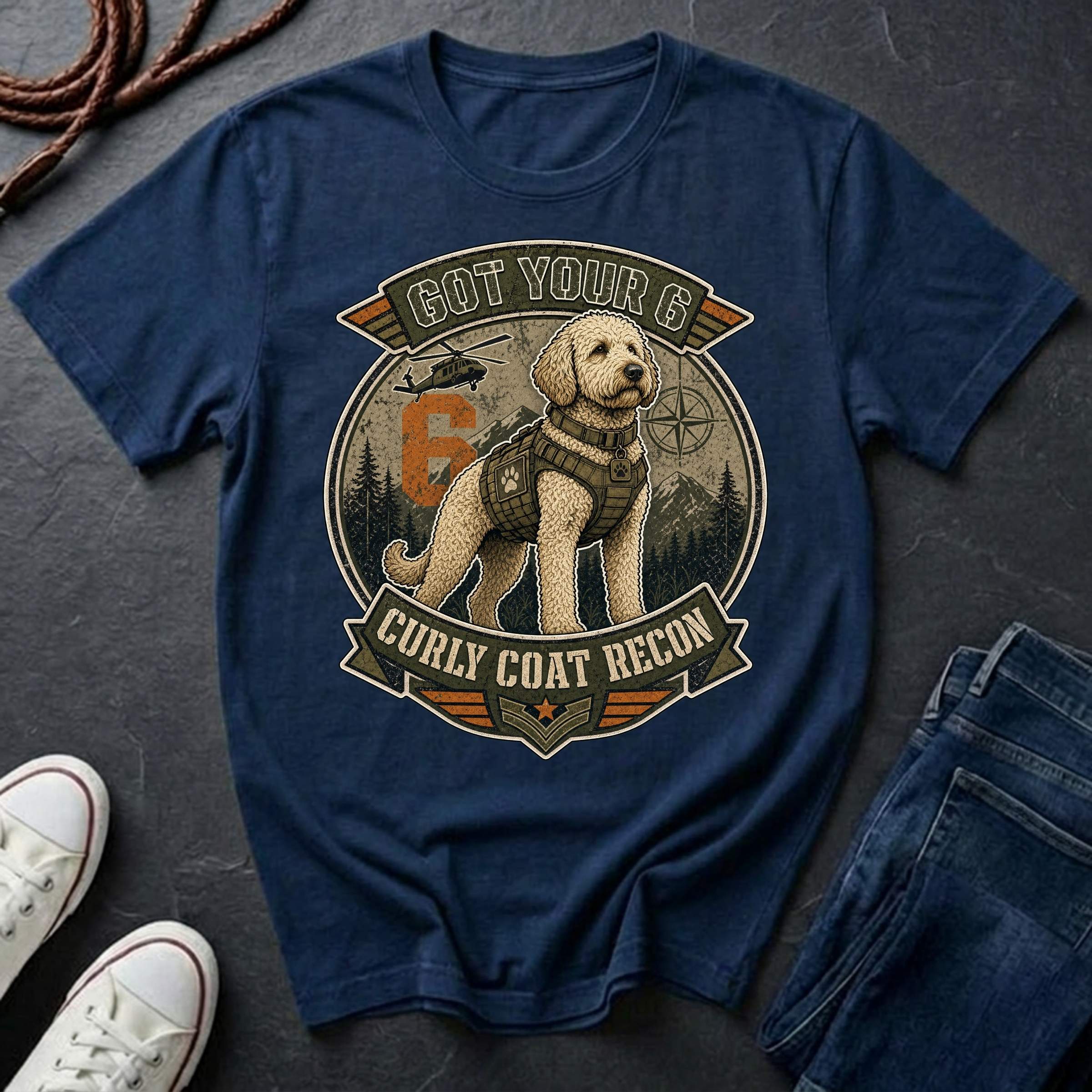 Labradoodle "Got Your 6" T-Shirt — Curly Coat Recon — Comfort Colors 1717