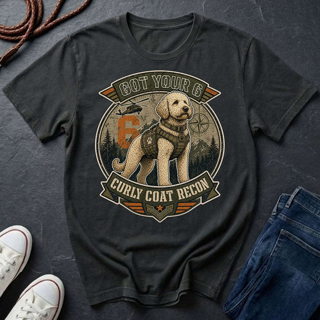 Labradoodle "Got Your 6" T-Shirt — Curly Coat Recon — Comfort Colors 1717