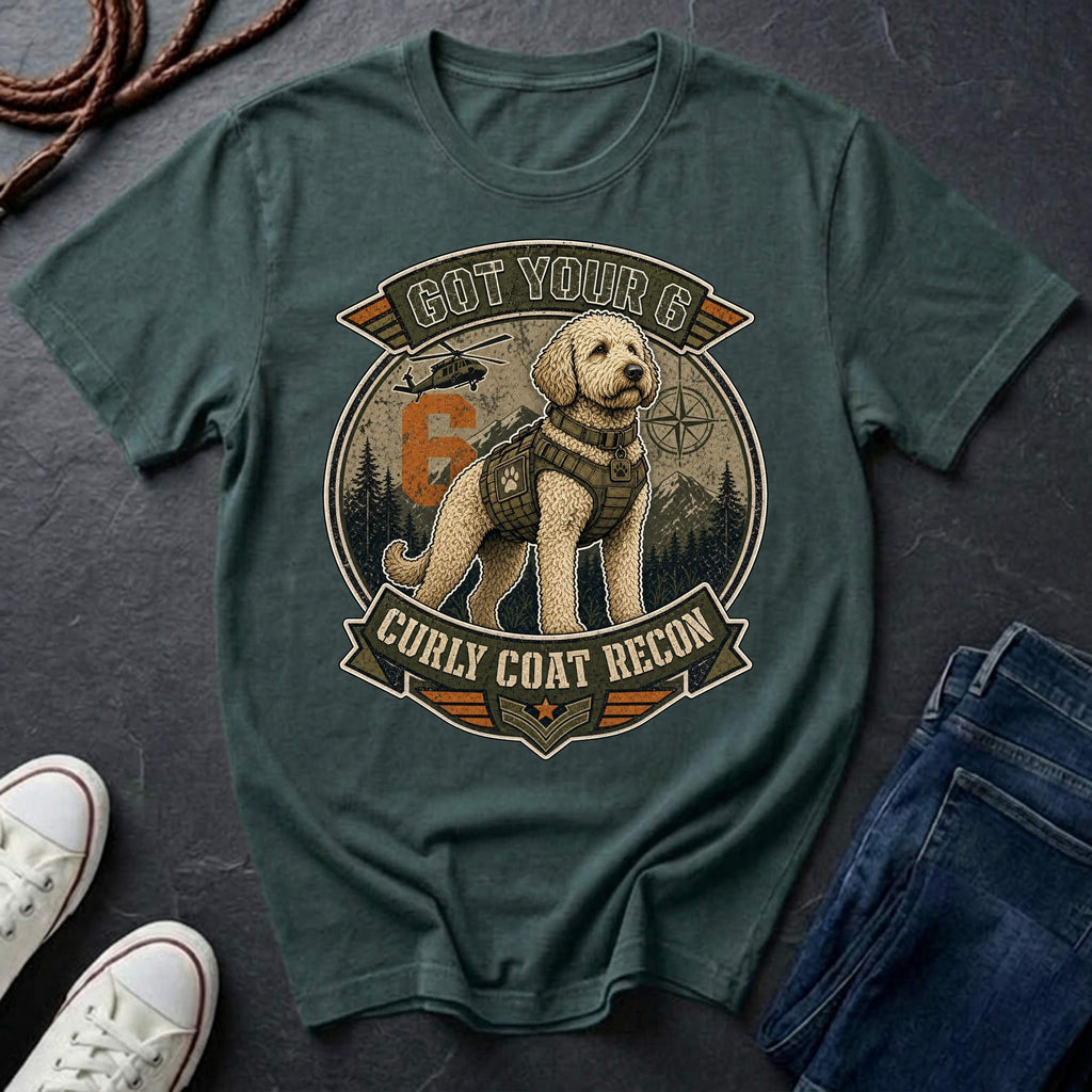 Labradoodle "Got Your 6" T-Shirt — Curly Coat Recon — Comfort Colors 1717