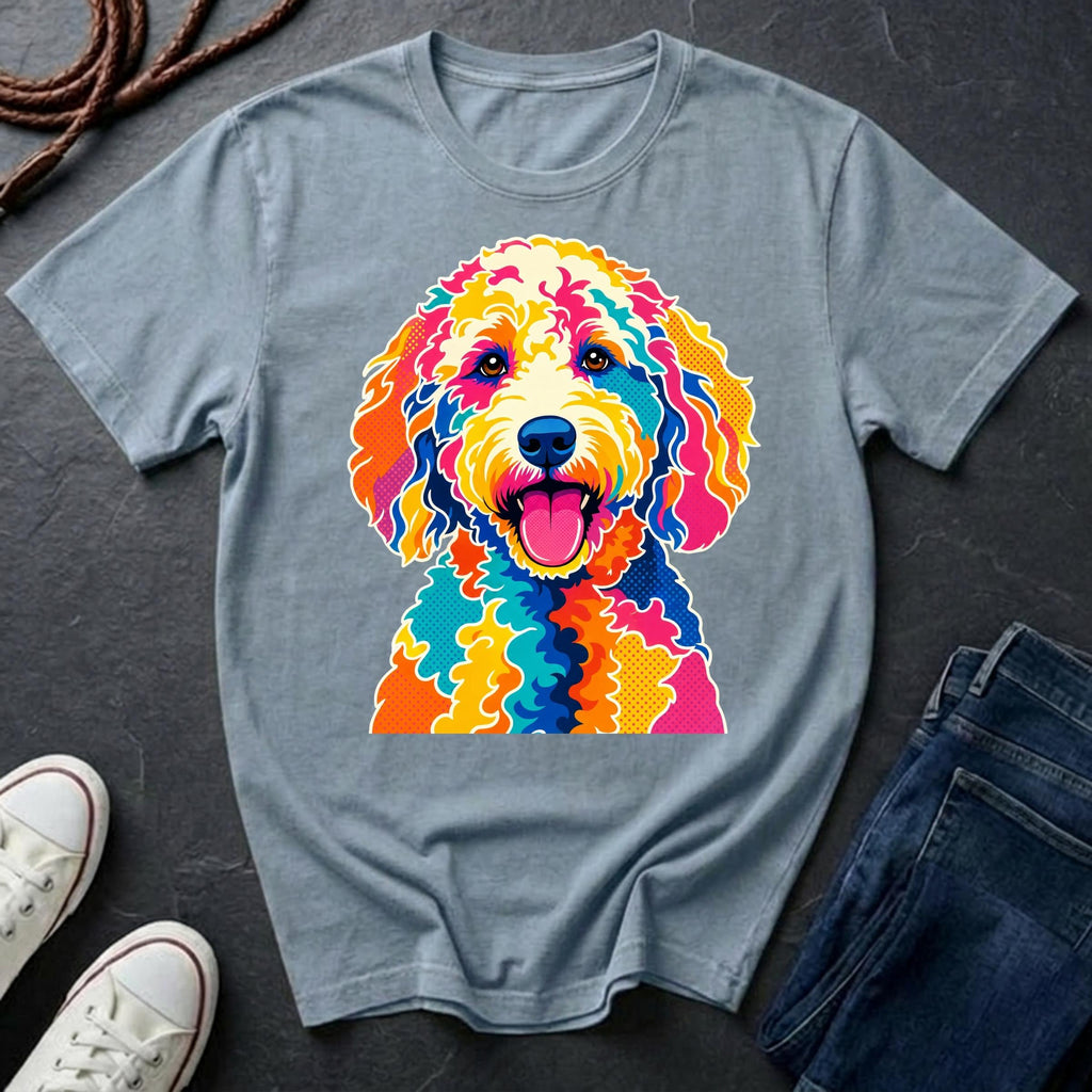 Labradoodle Graphic Pop Art Shirt — Bold Colorful Dog Portrait Tee — Comfort Colors 1717