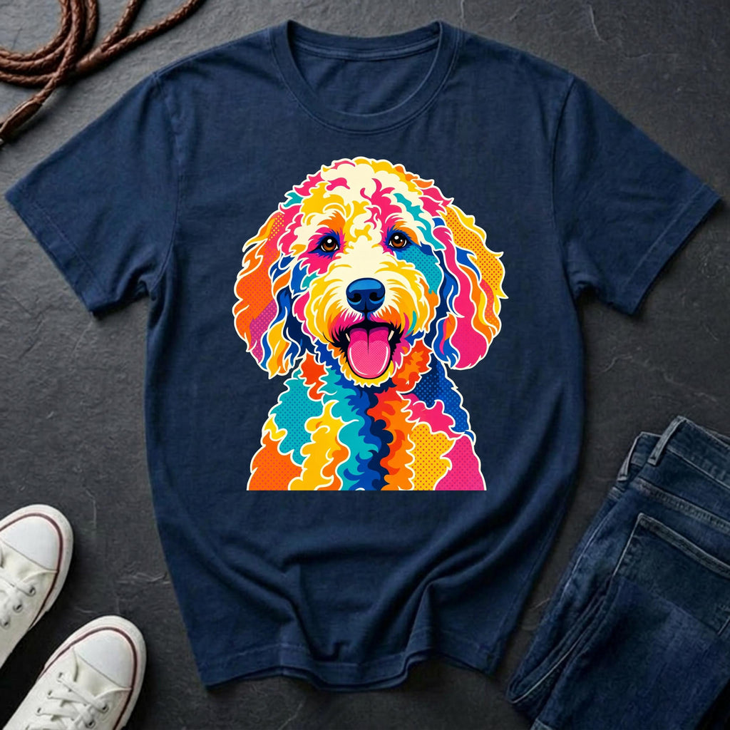 Labradoodle Graphic Pop Art Shirt — Bold Colorful Dog Portrait Tee — Comfort Colors 1717