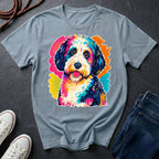 Sheepadoodle Graphic Pop Art Shirt — Bold Colorful Dog Portrait Tee — Comfort Colors 1717