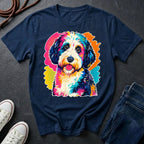 Sheepadoodle Graphic Pop Art Shirt — Bold Colorful Dog Portrait Tee — Comfort Colors 1717