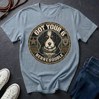 Bernedoodle Got Your 6 t-shirt design featuring a distressed tactical badge with military stencil text on Comfort Colors tee
