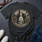 Bernedoodle Got Your 6 t-shirt design featuring a distressed tactical badge with military stencil text on Comfort Colors tee
