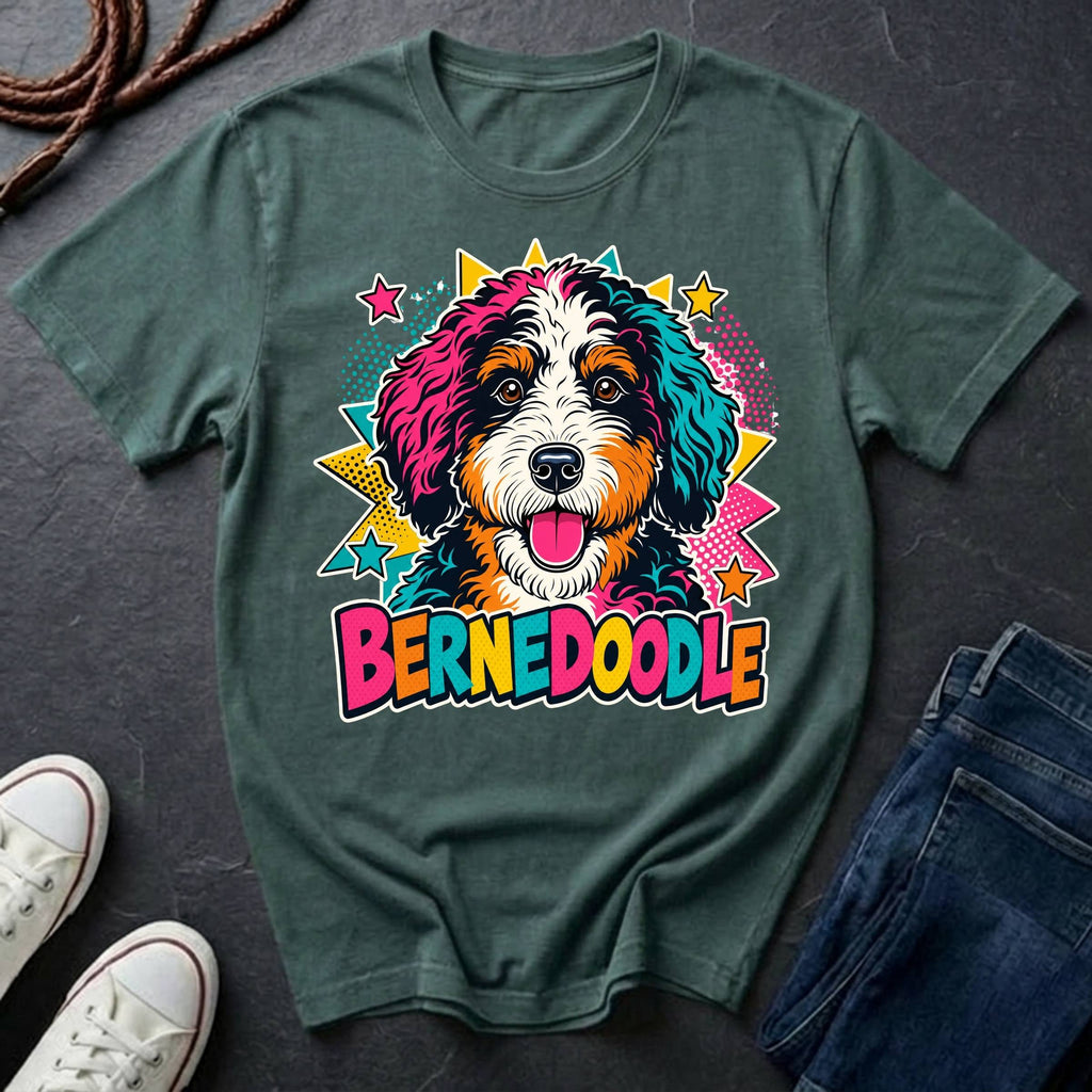 Bernedoodle Pop Art Shirt — Bold & Beautiful Bernedoodle — Comfort Colors 1717