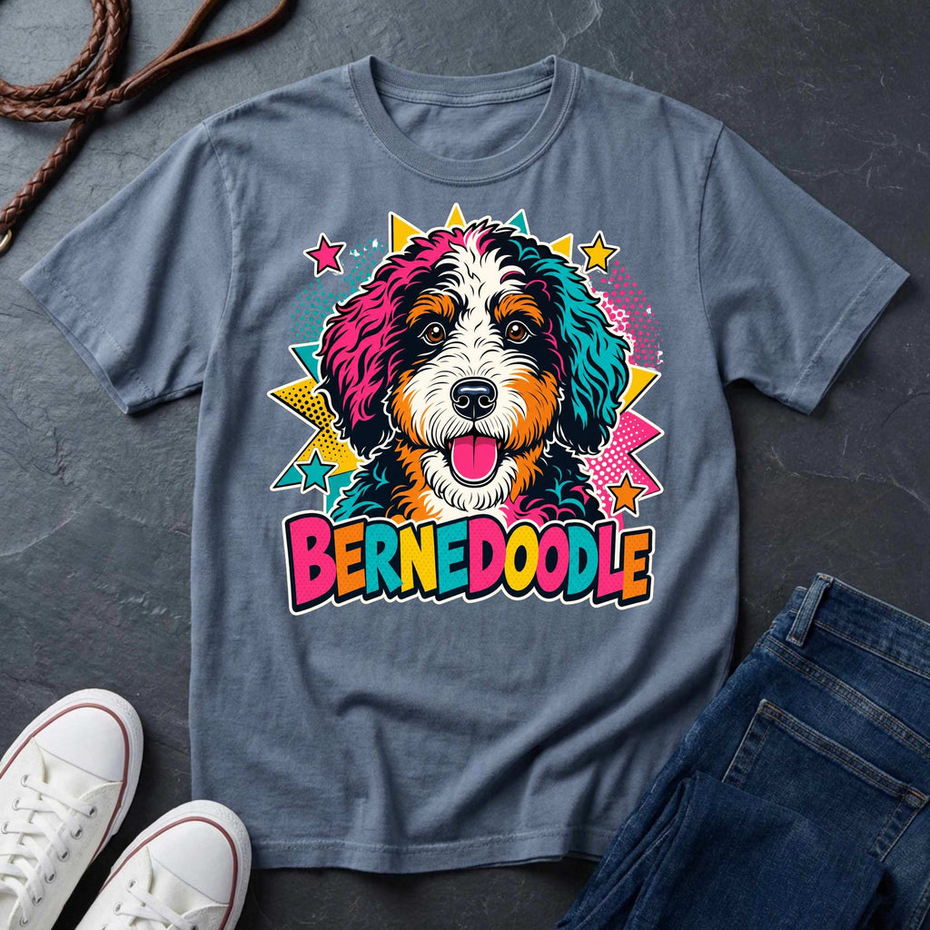 Bernedoodle Pop Art Shirt — Bold & Beautiful Bernedoodle — Comfort Colors 1717