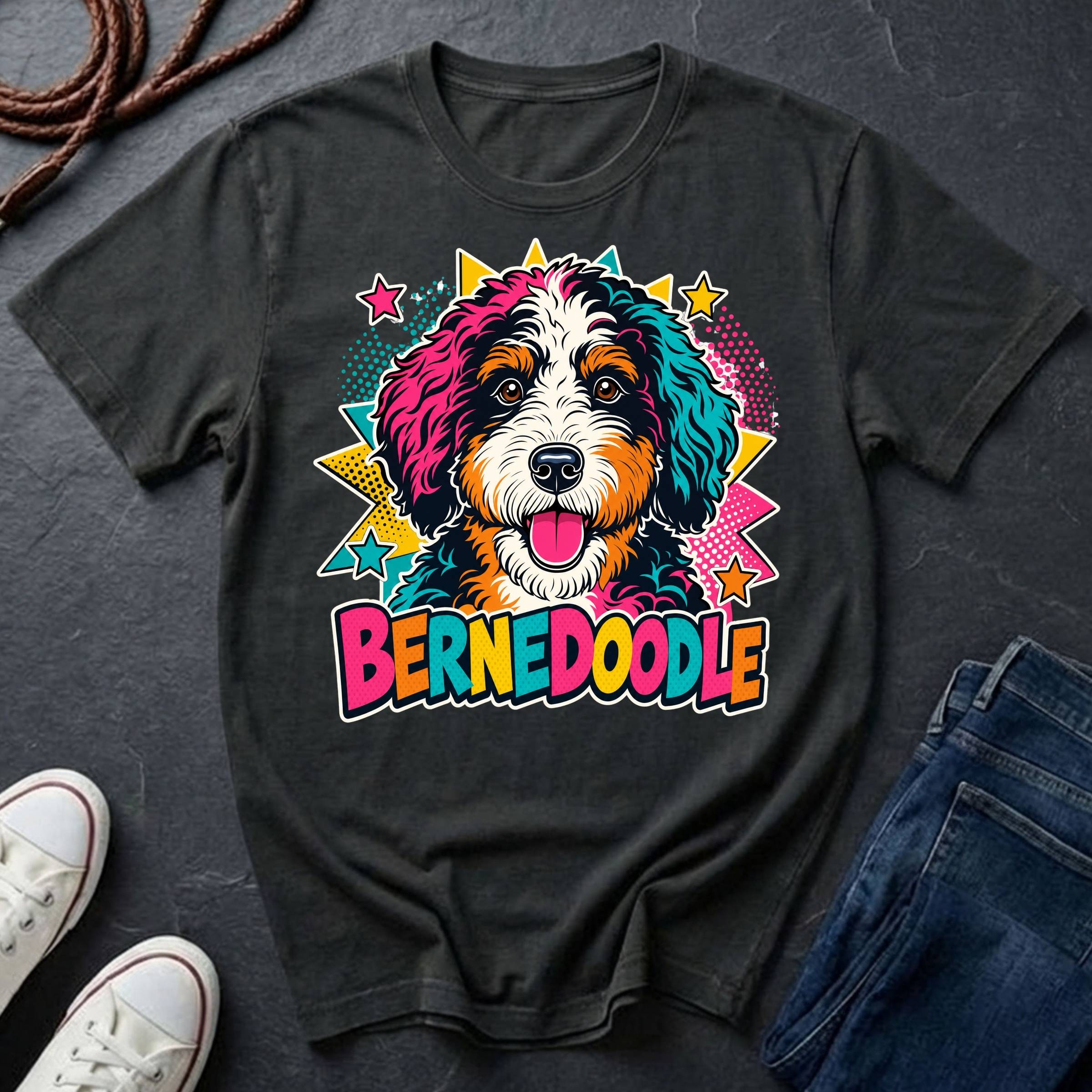 Bernedoodle Pop Art Shirt — Bold & Beautiful Bernedoodle — Comfort Colors 1717