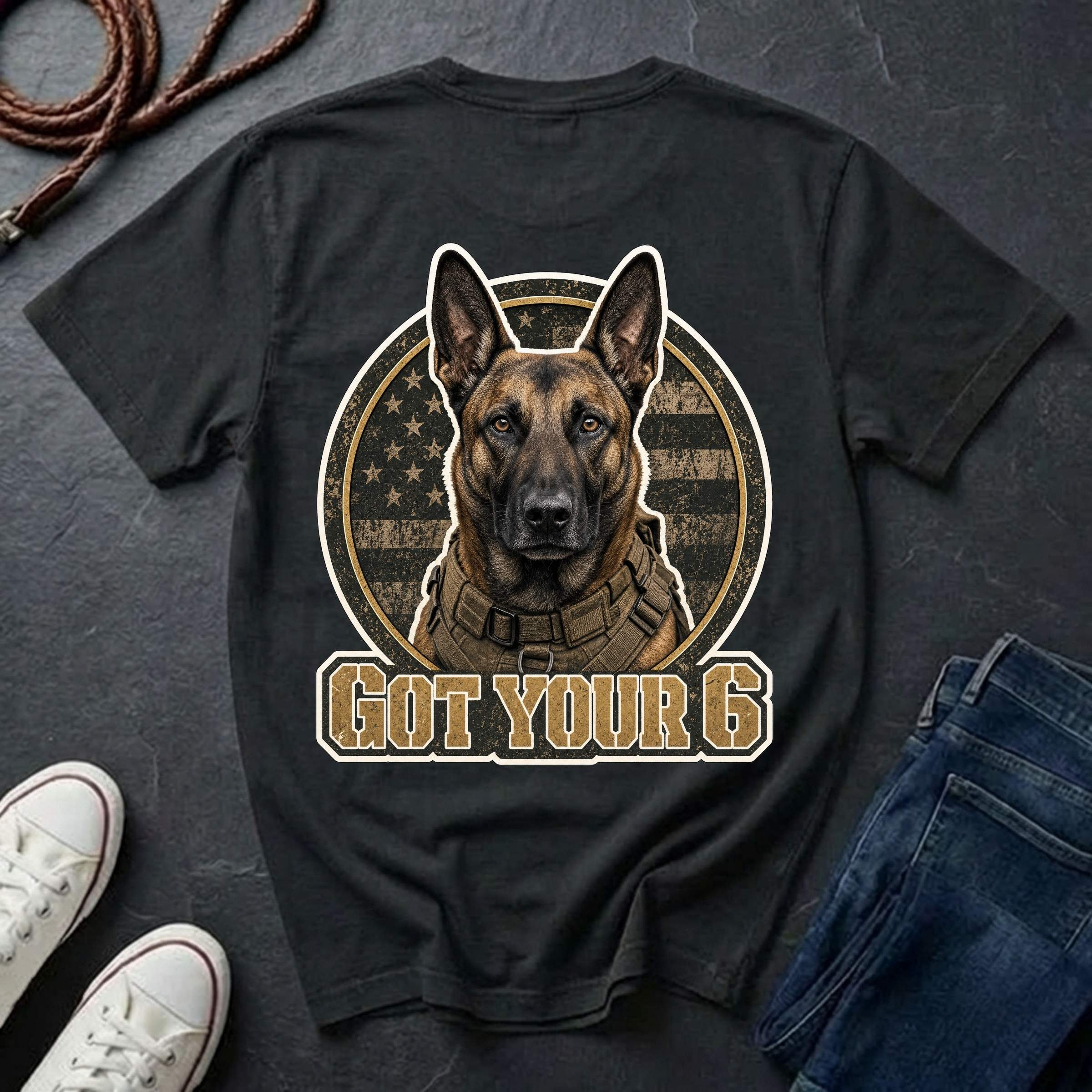 Belgian Malinois Got Your 6 Shirt — Loyal Protector — Comfort Colors 1717