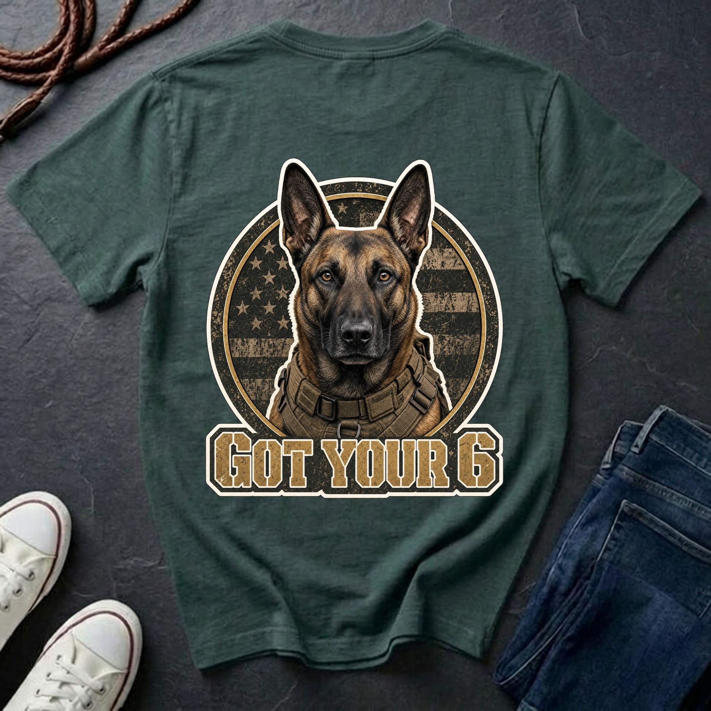 Belgian Malinois Got Your 6 Shirt — Loyal Protector — Comfort Colors 1717