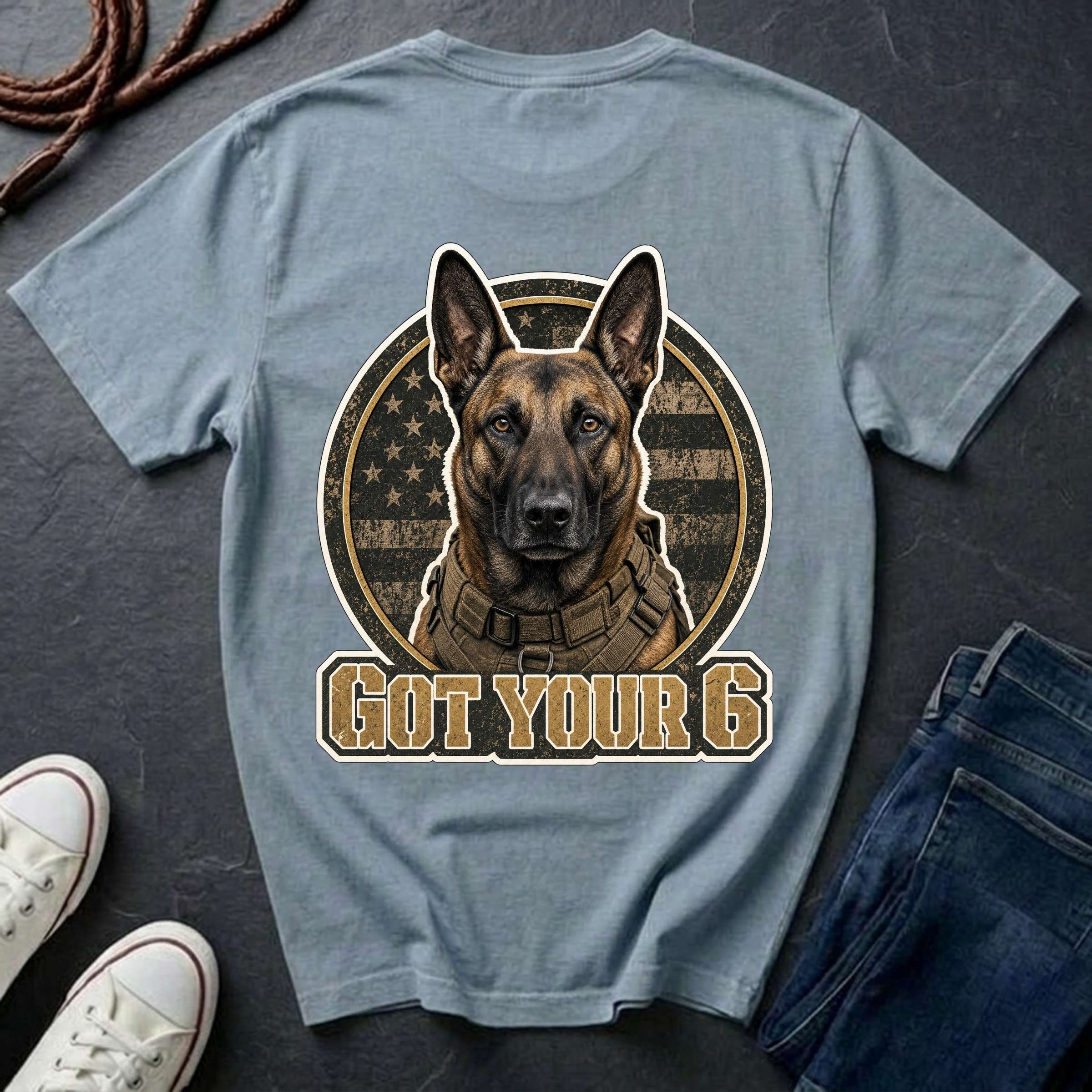 Belgian Malinois Got Your 6 Shirt — Loyal Protector — Comfort Colors 1717