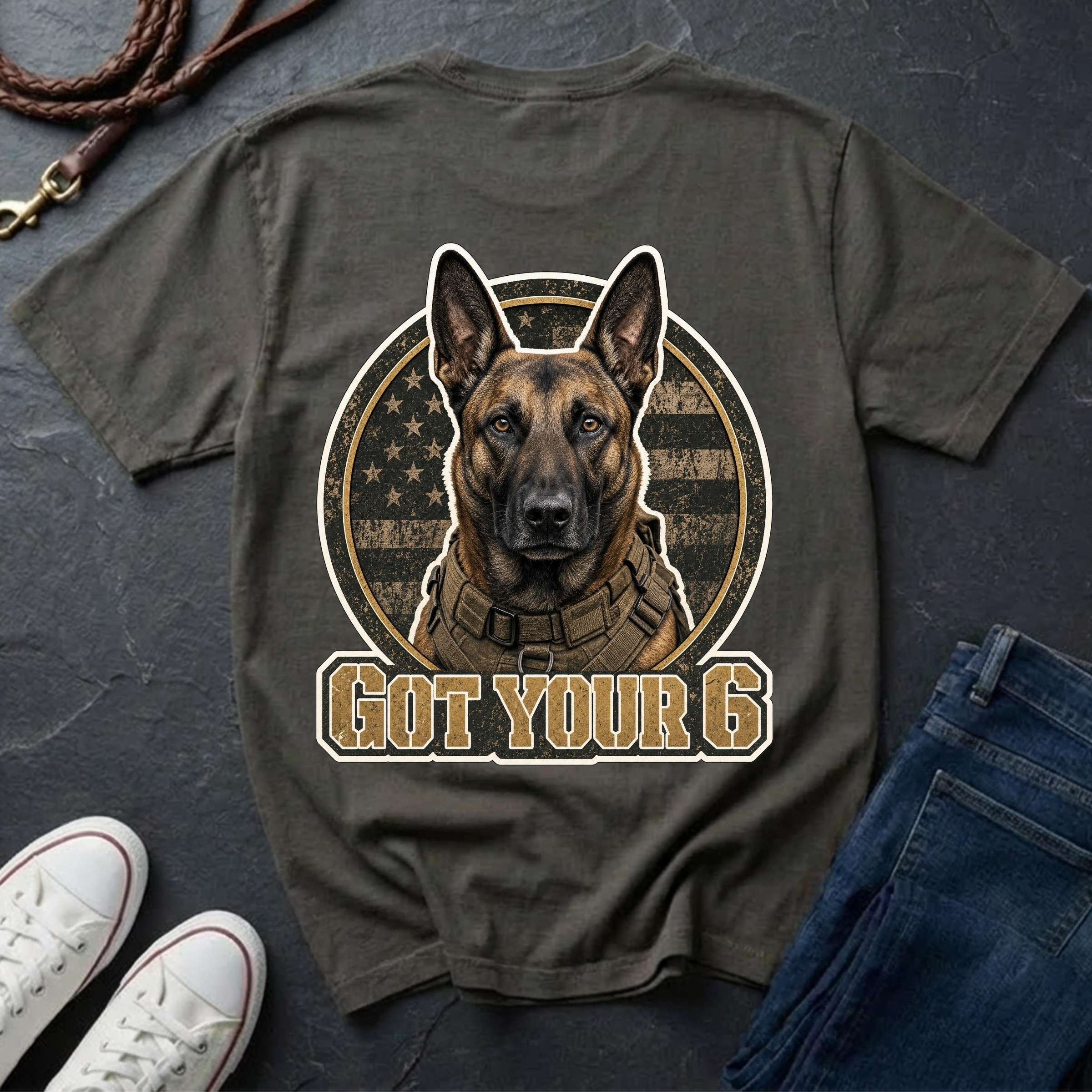 Belgian Malinois Got Your 6 Shirt — Loyal Protector — Comfort Colors 1717