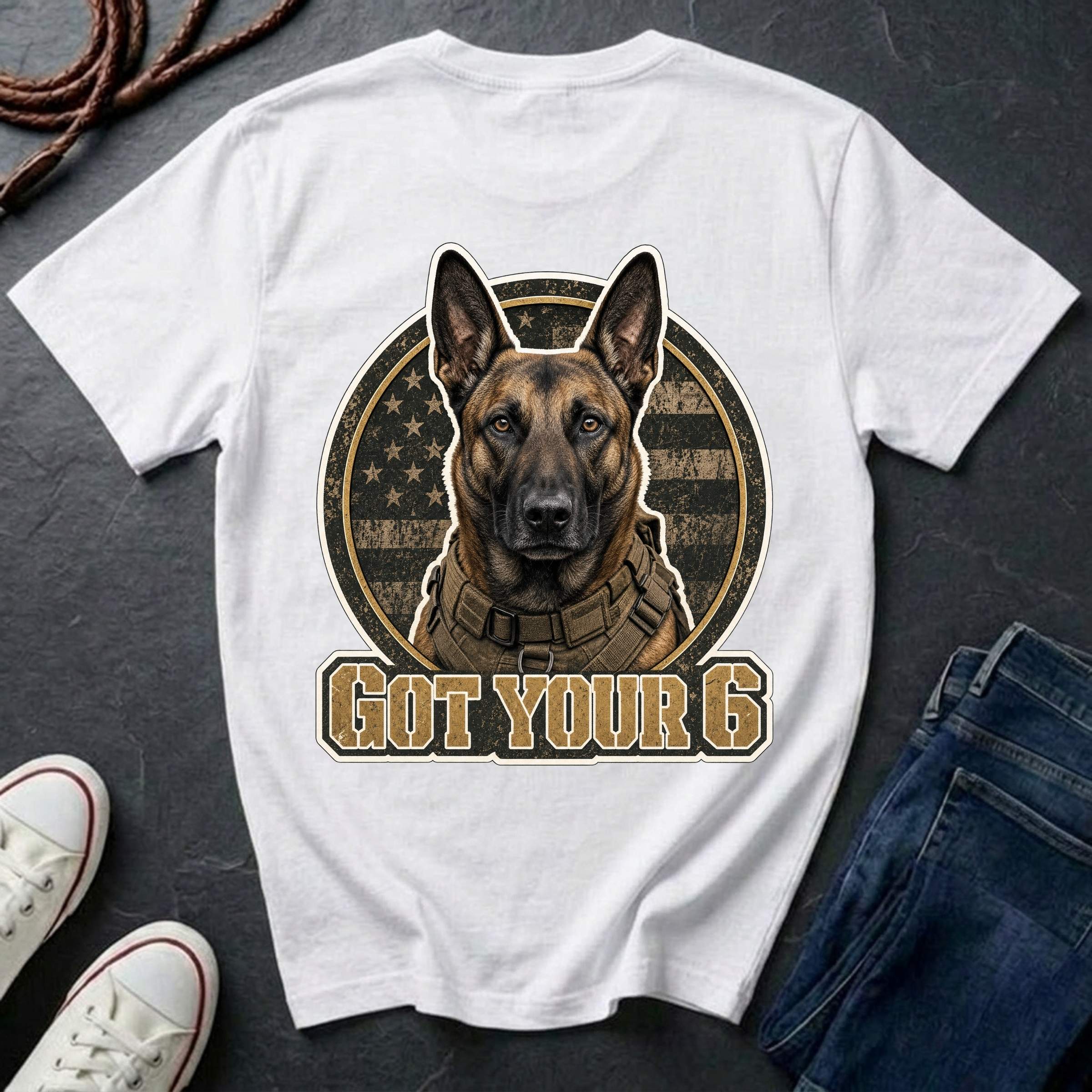 Belgian Malinois Got Your 6 Shirt — Loyal Protector — Comfort Colors 1717