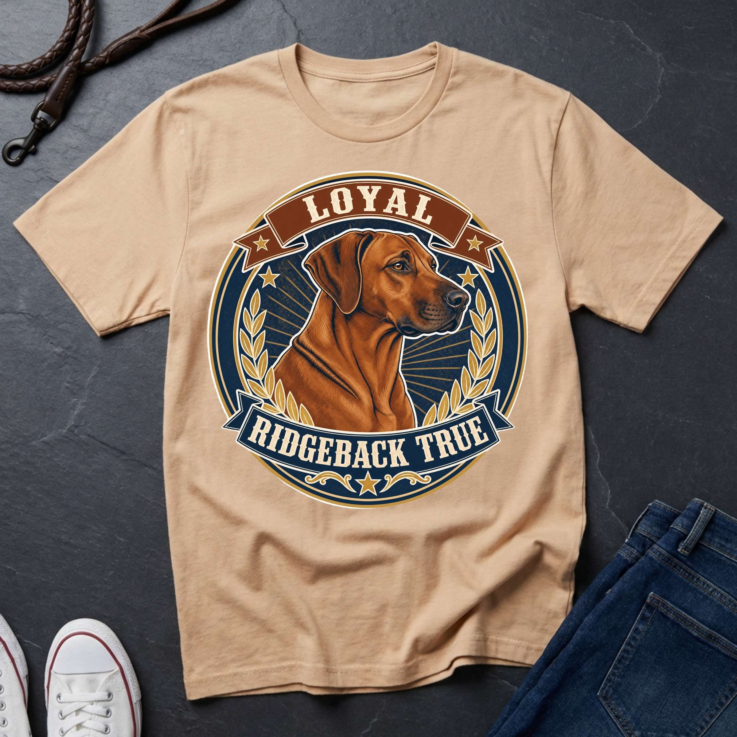 Rhodesian Ridgeback Heritage Badge Shirt — Loyal Ridgeback True — Comfort Colors 1717