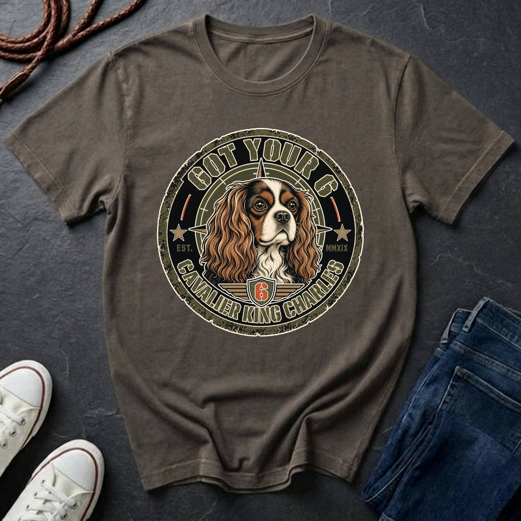 Cavalier King Charles Spaniel Got Your 6 Shirt — Tactical Loyalty — Comfort Colors 1717