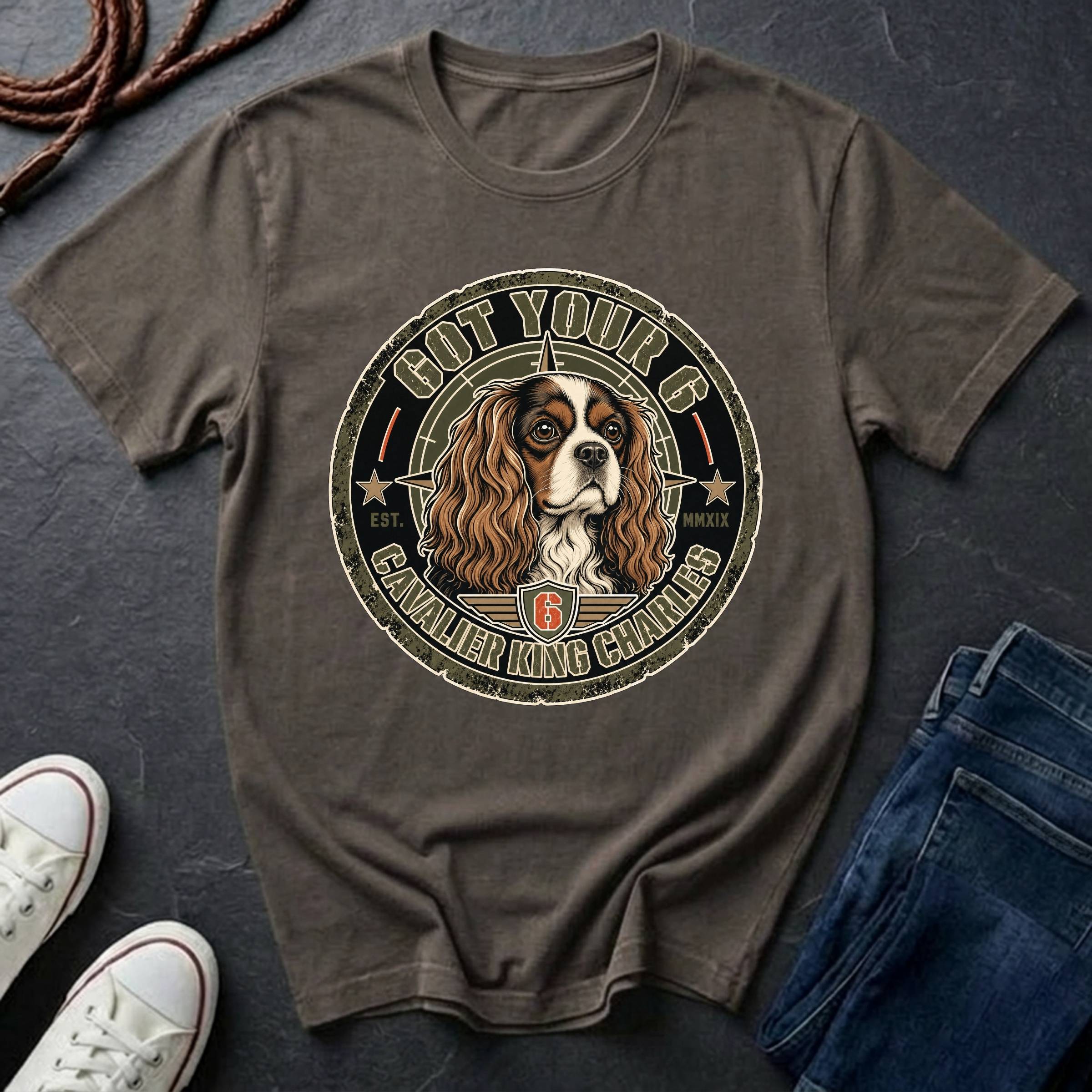 Cavalier King Charles Spaniel Got Your 6 Shirt — Tactical Loyalty — Comfort Colors 1717