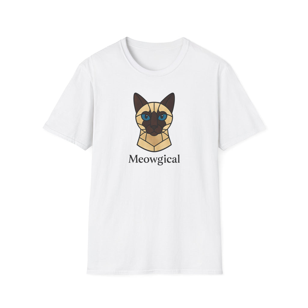 Meowgical Stained Glass Style Siamese Cat T-Shirt