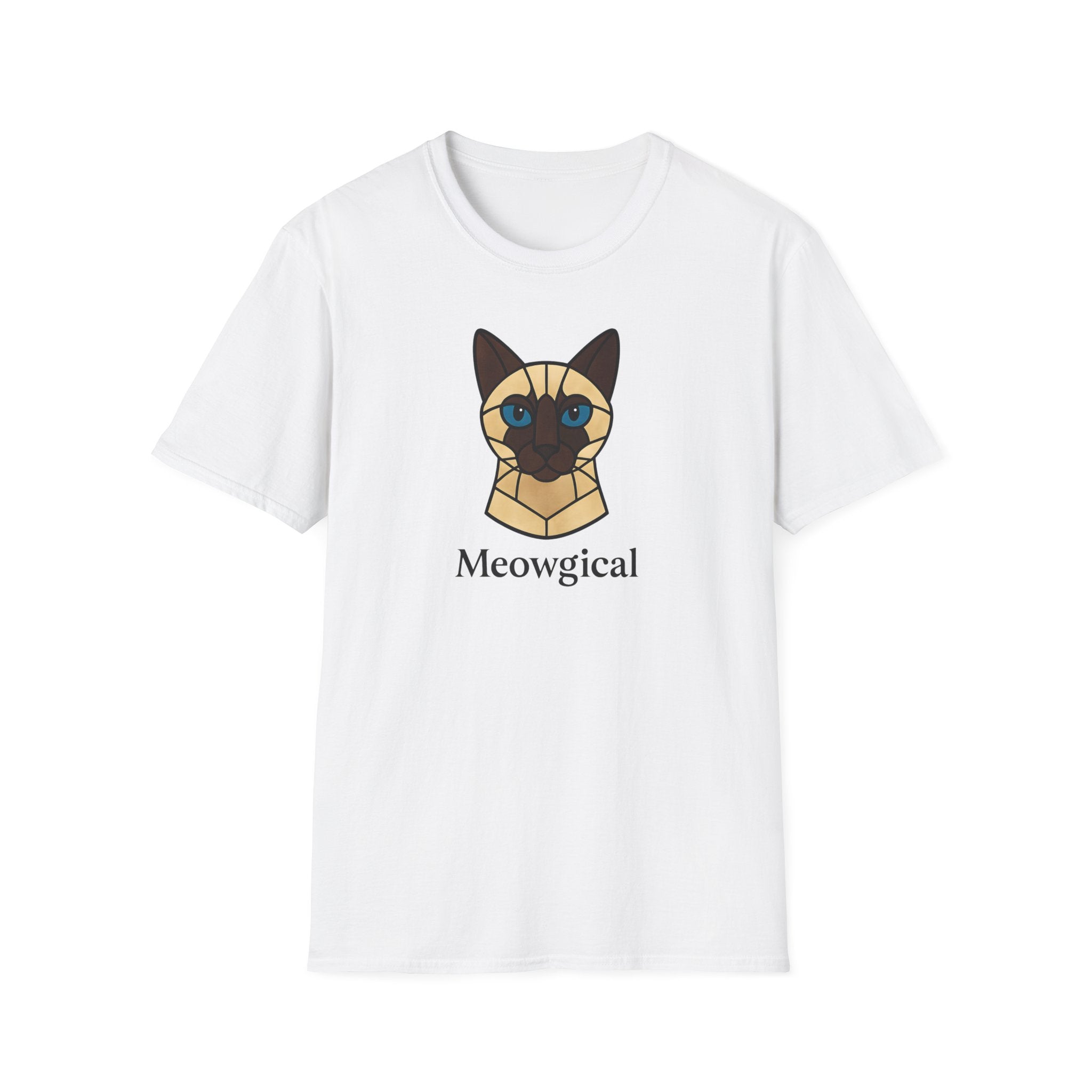 Meowgical Stained Glass Style Siamese Cat T-Shirt