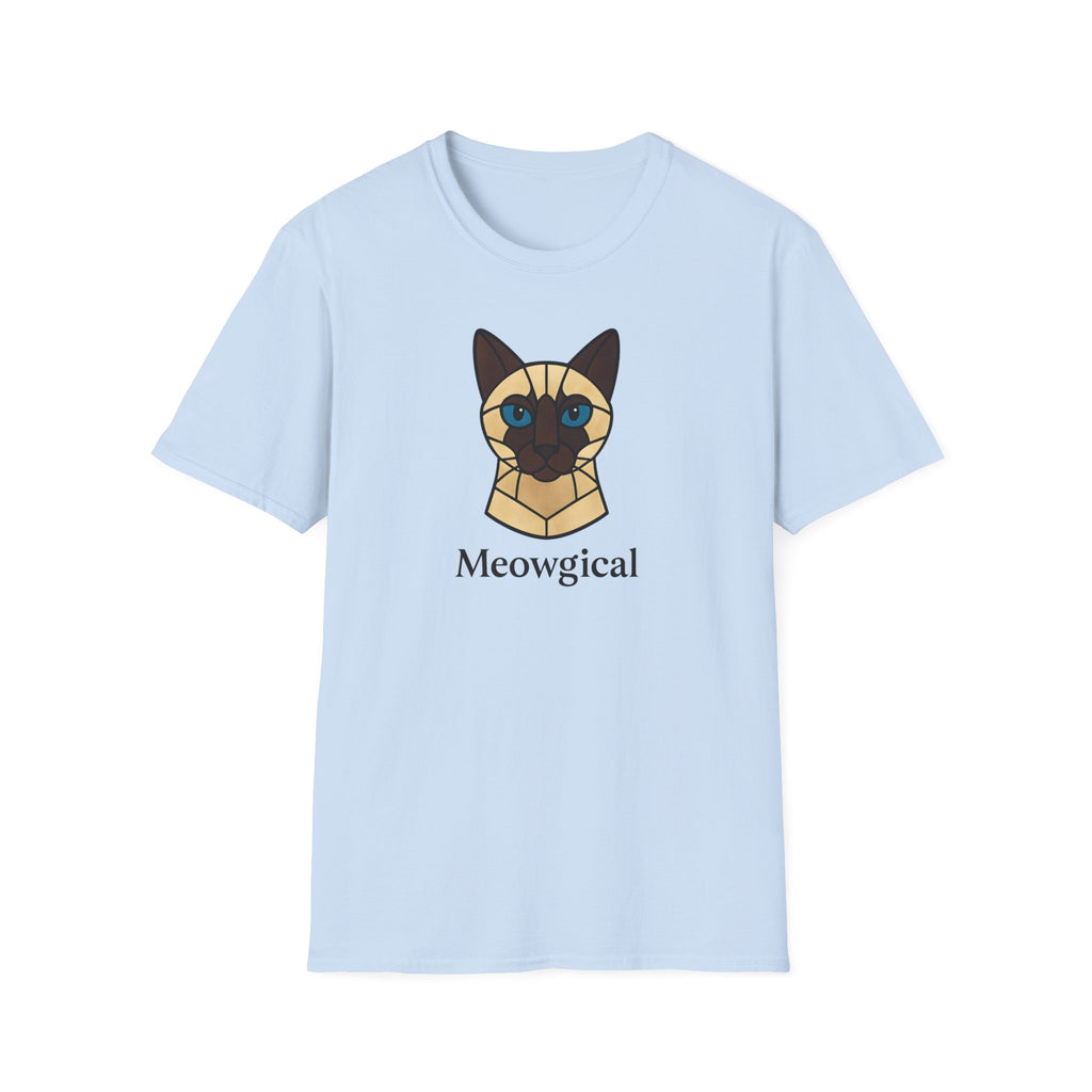 Meowgical Stained Glass Style Siamese Cat T-Shirt