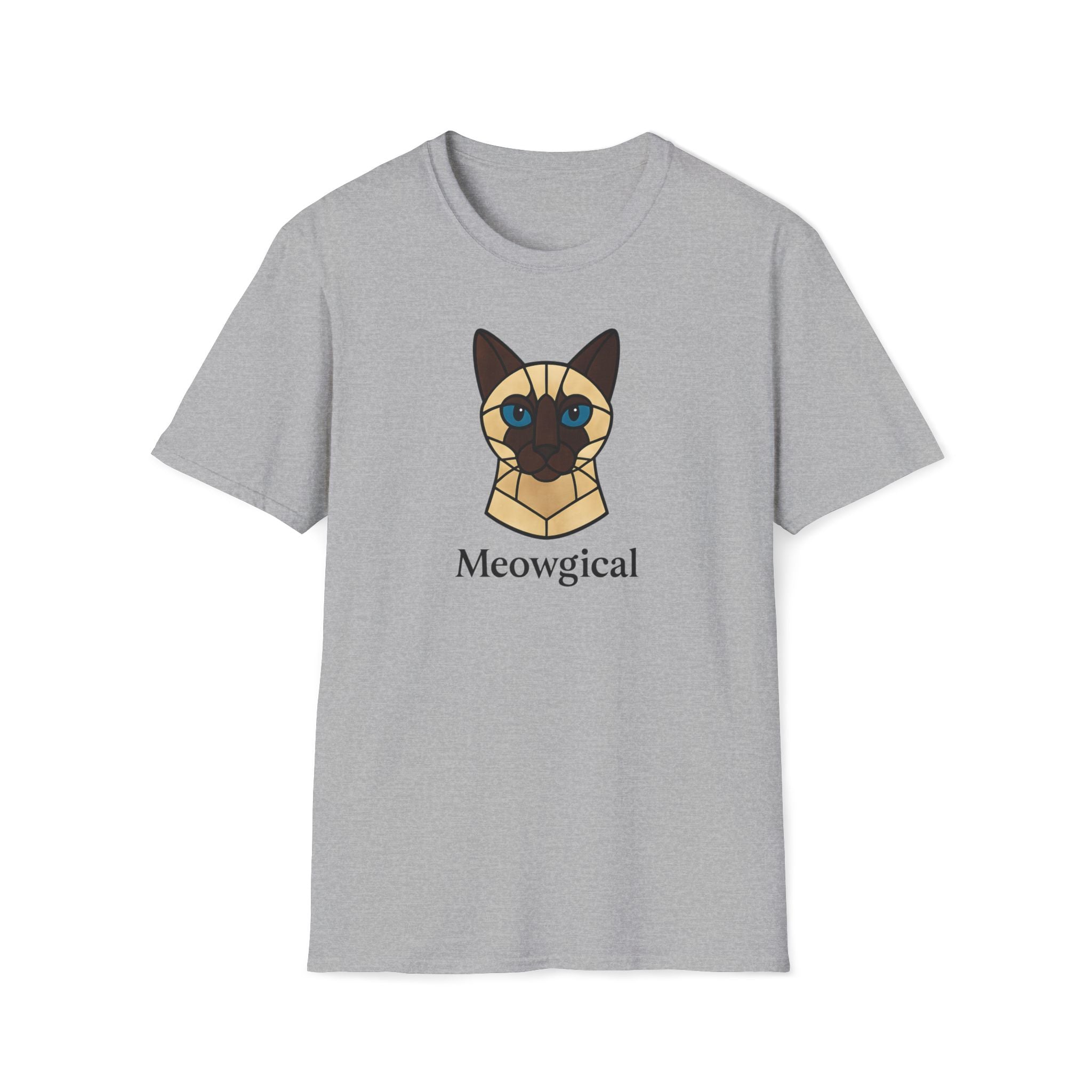 Meowgical Stained Glass Style Siamese Cat T-Shirt