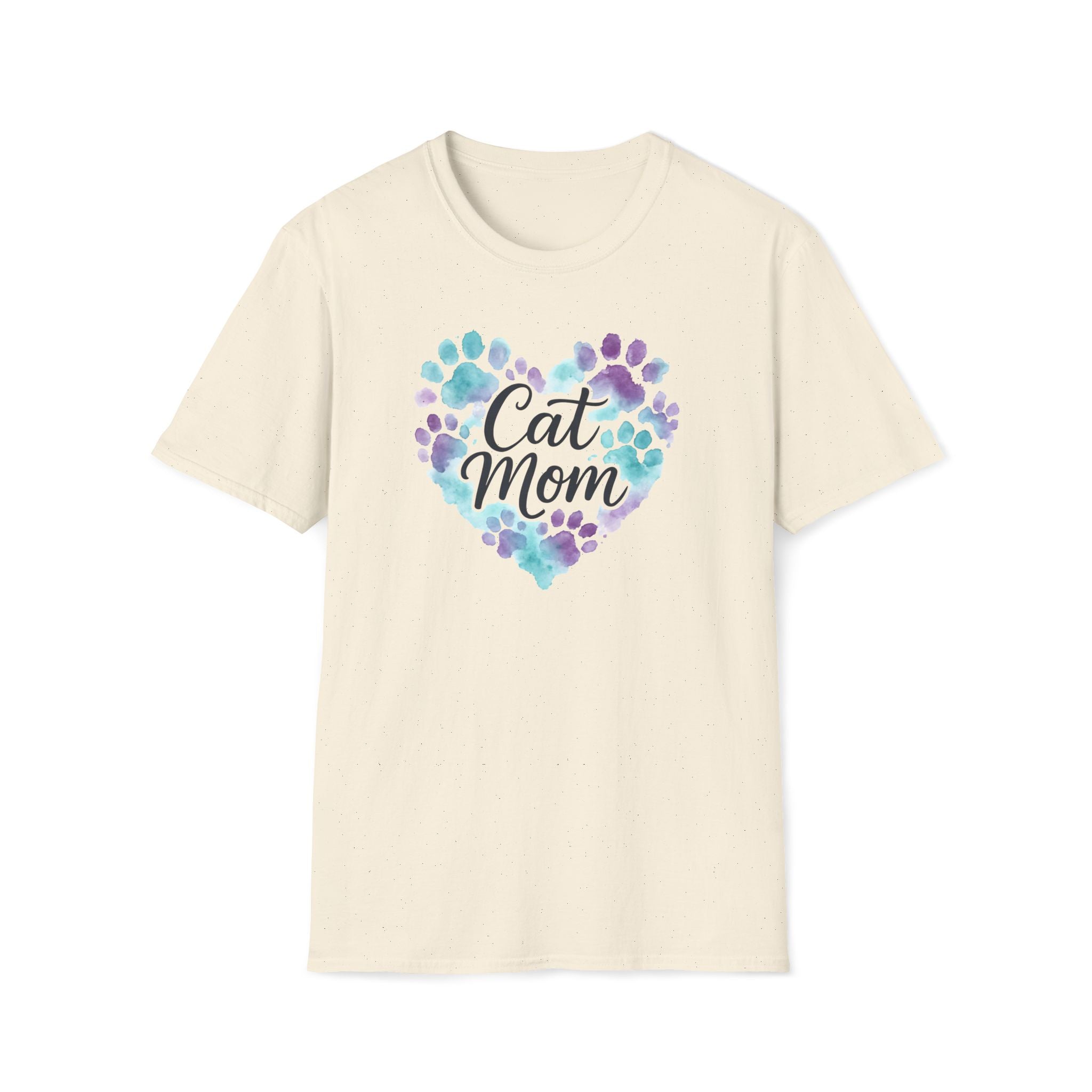 Watercolor Cat Mom Heart T-Shirt